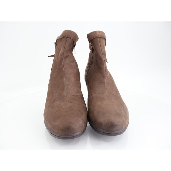 Earth Cardinal Ankle Boot Women's Size 10 Stone Brown Leather Wedge Bootie - Picture 3 of 13